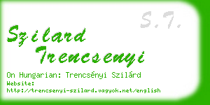 szilard trencsenyi business card
