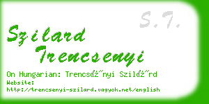 szilard trencsenyi business card